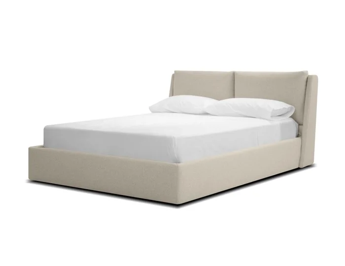 Mobital Continental Storage Bed Queen Stone Wheat Fabric BED-CONT-STON-QUEEN