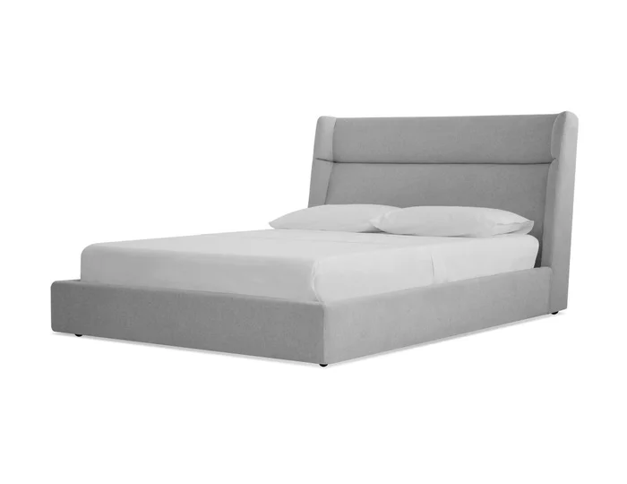 Mobital Cove Storage Bed King Heather Grey Fabric BED-COVE-HEAT-KING