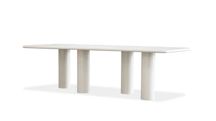 Mobital Elephant Rectangular Dining Table 104″ Ivory Tusk Microskin DTA-ELEP-IVTU-RECT