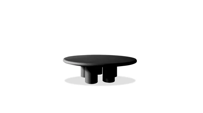 Mobital Elephant Round Coffee Table Dusk Black Microskin Indoor-Outdoor WCO-ELEP-DUBL-ROUND