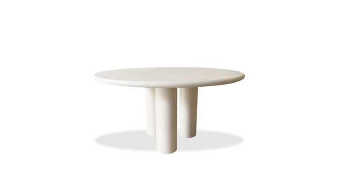 Mobital Elephant Round Dining Table Ivory Tusk Microskin, Indoor-Outdoor DTA-ELEP-IVTU-ROUND