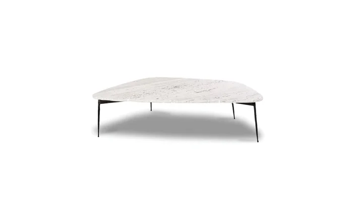 Mobital Flint Large Coffee Table White Travertine Marble WCO-FLIN-WHSS-LARGE