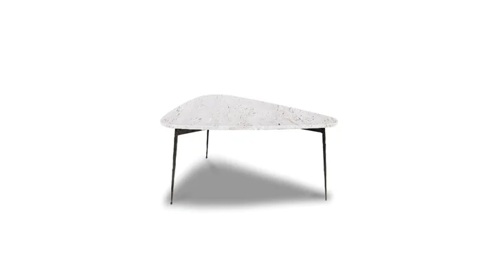 Mobital Flint Small Coffee Table White Travertine Marble WCO-FLIN-WHSS-SMALL