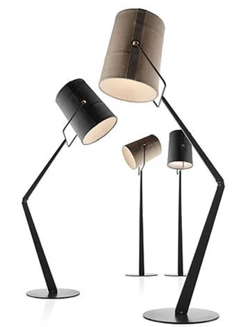 Mobital Fork Floor Lamp Ivory Shade Black Powder Coated Frame ALF-FORK-BLAC-IVOR