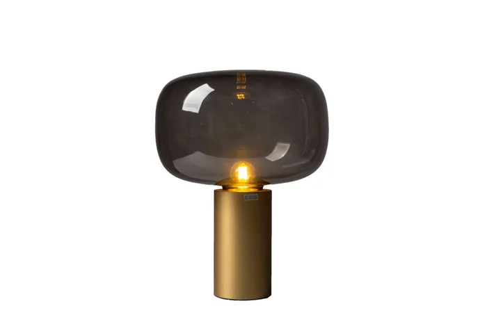 Mobital Glow Table Lamp Tall Smoke Glass Matte Brass Frame ALT-GLOW-SMGR-TALL9