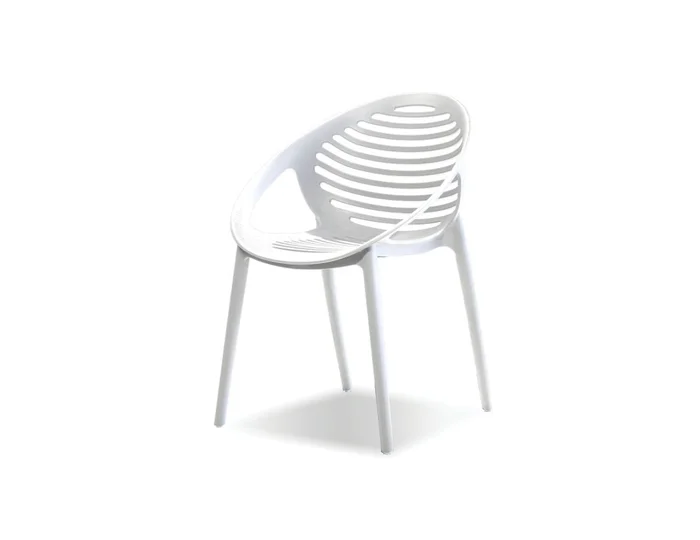 Mobital Gravely Stackable Dining Chair White Polypropelene (Set of 4) OAR-GRAV-WHIT-