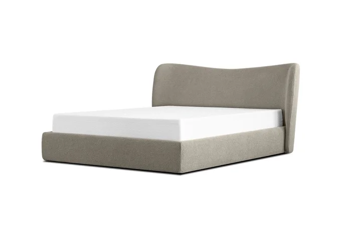 Mobital Harlow Storage Bed Queen Putty Teddy Fabric BED-HARL-PUTT-QUEEN