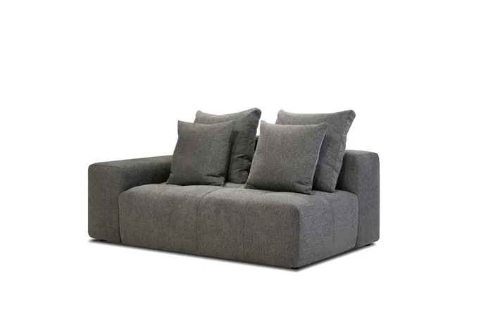 Mobital Mallow LAF 2-Seater Smoke Grey Chenille Fabric SEC-MALL-SMOK-LAF