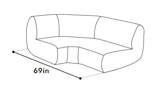 Mobital Moritz Corner Right Piece Licorice Boucle Fabric SEC-MORI-LICO-CORNR