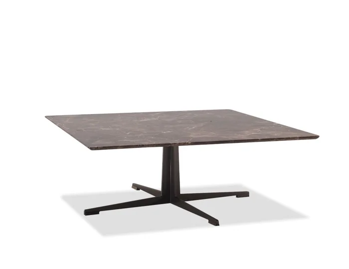Mobital Navajo Coffee Table Brown Dark Emperador Marble Laser Cut Steel Legs WCO-NAVA-DEMP-SQPCB
