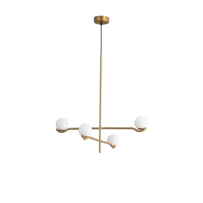 Mobital Nebula Pendant Lamp 2 Arm White Glass Brass Powder Coated Frame ALP-NEBU-BRAS-2ARM