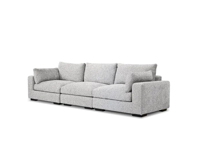 Mobital Onza Sofa 3-Seater Oat Tweed Fabric LAF, 1 Armless,RAF SOF-ONZA-OATT-