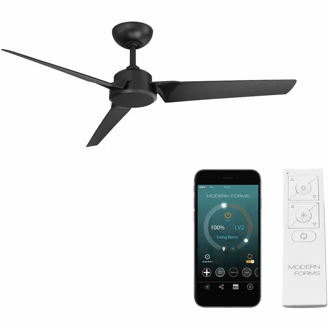 Modern Forms FR-W1910-52-MB Roboto Matte Black Indoor / Outdoor 52″ Ceiling Fan