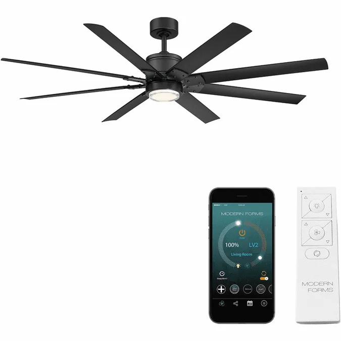 Modern Forms FR-W2001-52L-MB Renegade Matte Black LED Indoor / Outdoor 52″ Home Ceiling Fan