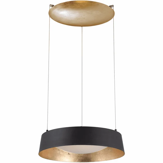 Modern Forms PD-51318-GL Gilt Modern Black Gold Leaf LED Hanging Light Fixture