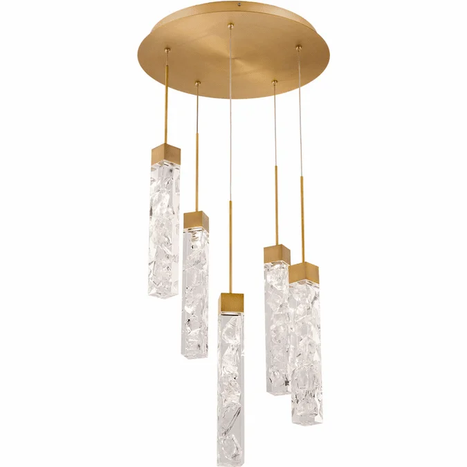 Modern Forms PD-78005R-AB Minx Aged Brass LED Multi Drop Lighting Fixture
