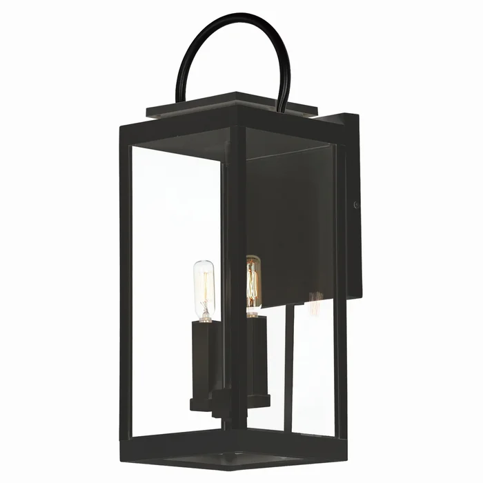 Nassau Vivex Two Light Outdoor Wall Sconce in Black (16|40316CLBK)