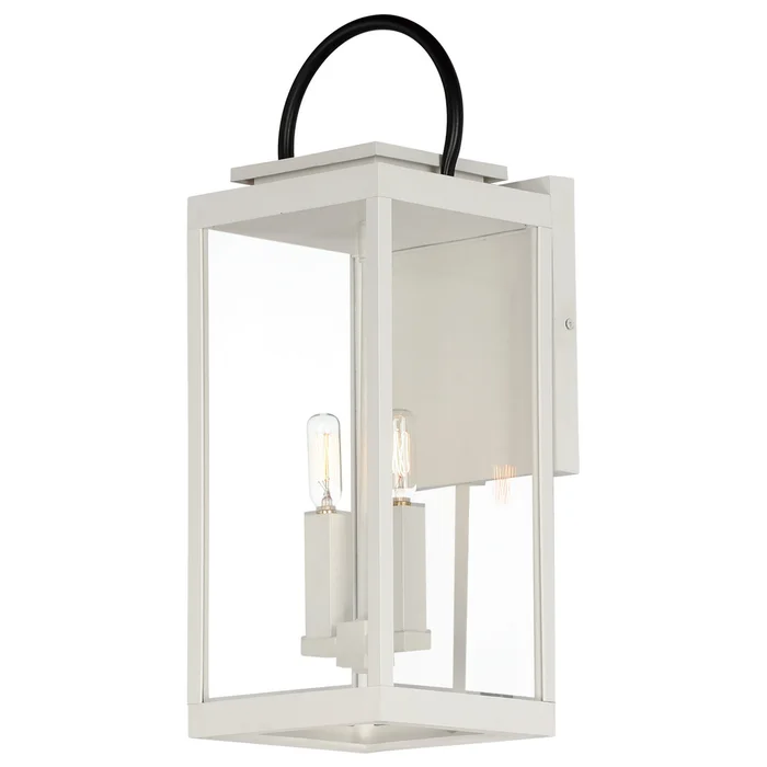 Nassau Vivex Two Light Outdoor Wall Sconce in White / Black (16|40316CLWTBK)