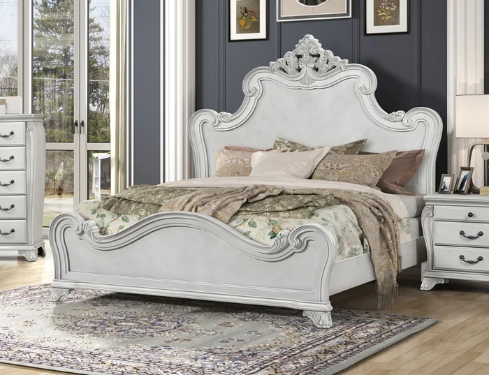 New Classic Cambria Hills King Panel Bed in Gray