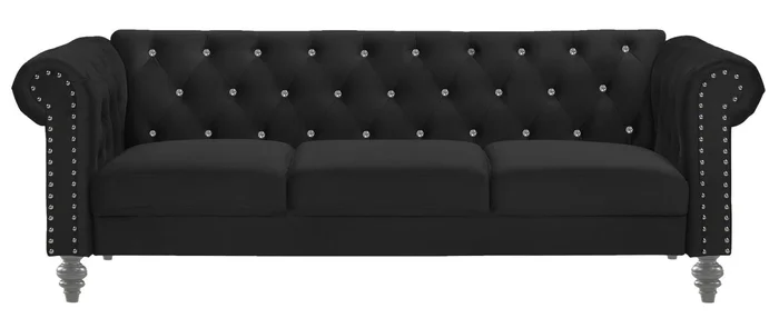 New Classic Emma Sofa in Black Crystal UKD13-30-BLKC PROMO