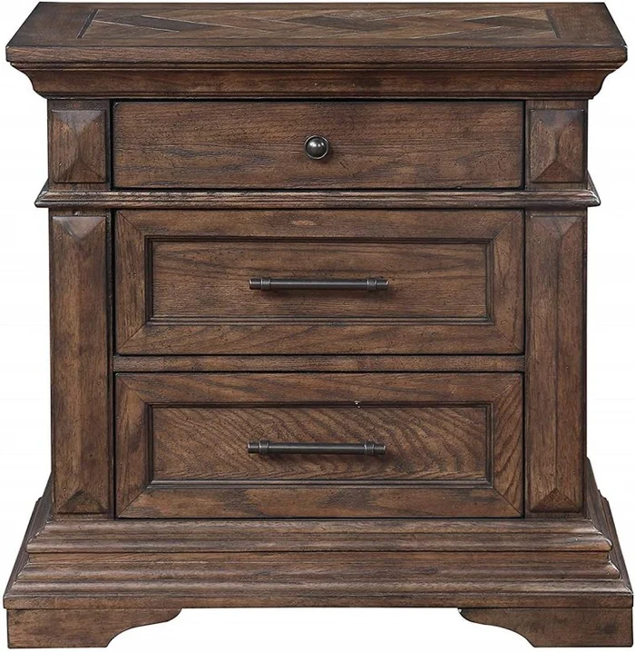 New Classic Furniture Mar Vista 3 Drawer Nightstand in Brushed Walnut B658-040 PROMO