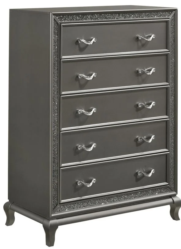 New Classic Furniture Park Imperial 5 Drawer Chest in Pewter B0931P-070