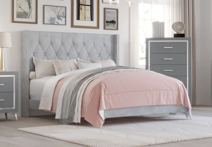 New Classic Huxley Full Panel Bed in Gray PROMO