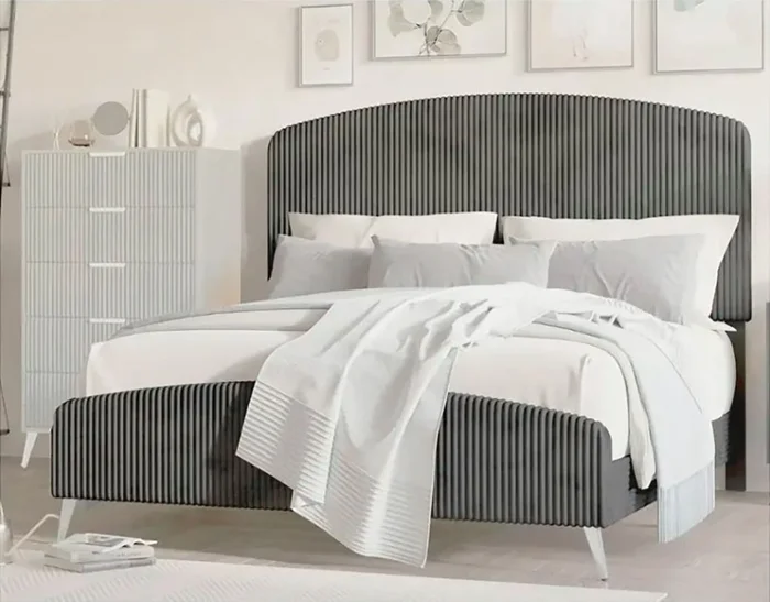 New Classic Kailani Cal King Panel Bed in Gray