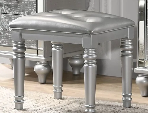 New Classic Valentino Vanity Table Stool in Silver BA9698S-092 PROMO