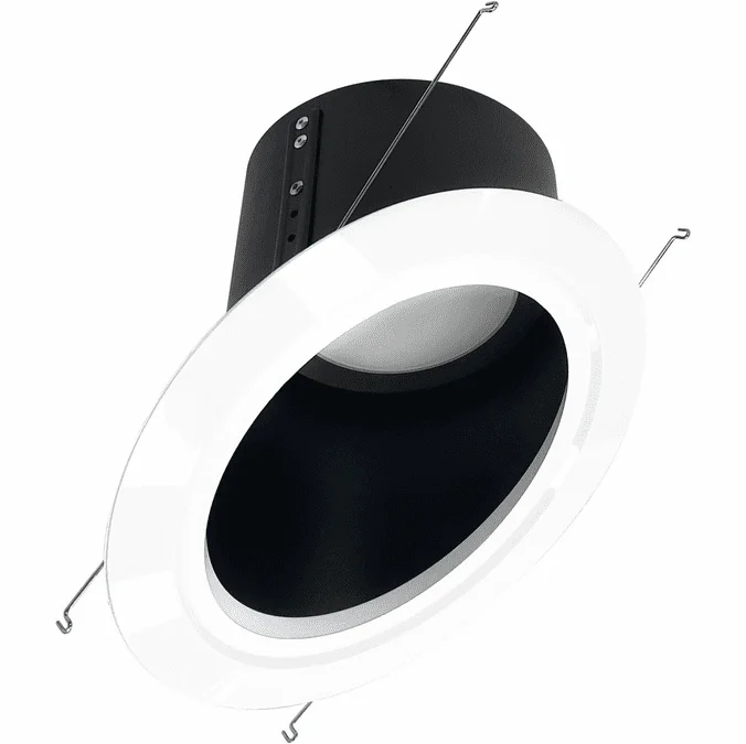 Nora NLRS-611L1TWB Contemporary Black LED 6 Inch Sloped Reflector Down Lighting Insert