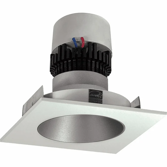 Nora NPR-4SNDCHW Pearl Modern Haze / White LED Retrofit 4″ Square/Round Deep Cone Reflector Non-Adjustable Trim