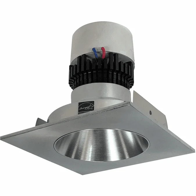 Nora NPR-4SNDCNN Pearl Modern Natural Metal LED Retrofit 4″ Square/Round Deep Cone Reflector Non-Adjustable Trim