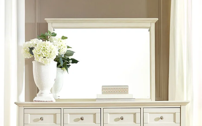 Northlake Landscape Mirror in White Linen NRLWT5580