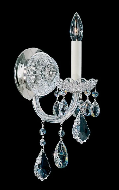 Olde World 1 Light 120V Wall Sconce in Polished Silver with Heritage Handcut Crystal (168|6805-40H)