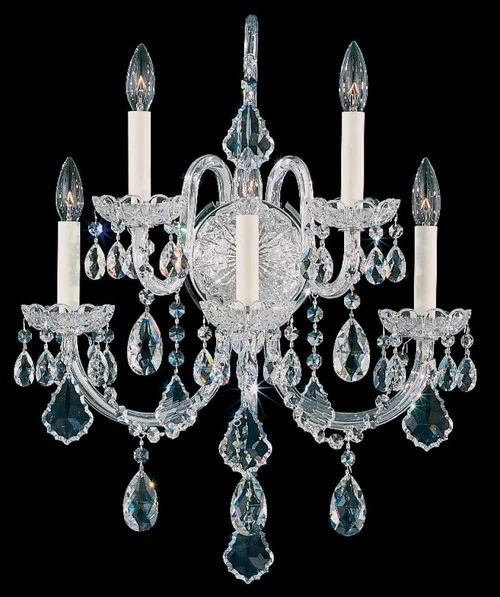Olde World 5 Light 120V Wall Sconce in Aurelia with Heritage Handcut Crystal (168|6806-211H)