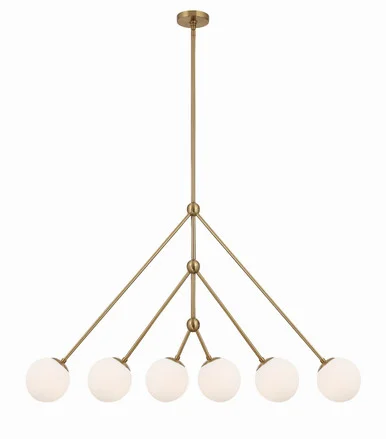 Omni Six Light Chandelier in Aged Brass (60|OMN-3006-AG)