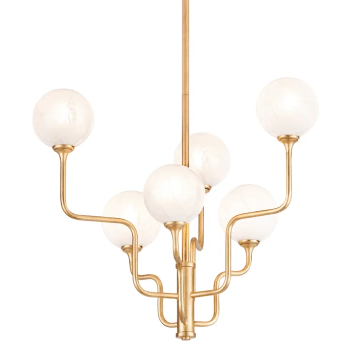 Onyx 6-Light Chandelier in Vintage Gold Leaf 28L x 28W x 26H