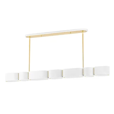 Opal Seven Light Linear in Soft White/Vintage Brass (68|393-54-SWH/VB)