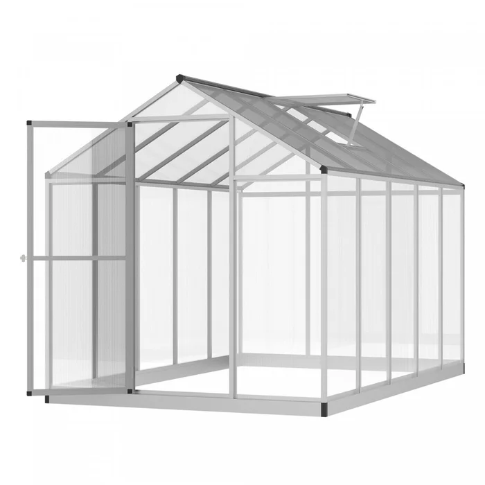 Outsunny 10′ X 6′ X 6.4′ Walk-in Garden Greenhouse Polycarbonate Panels Plants Flower Growth Shed Co|Outsunny Serre De Jardin Aluminium Polycarbonate 5,5 M Dim. 3,03l X 1,83l X 1,95h M Fondation Lucar