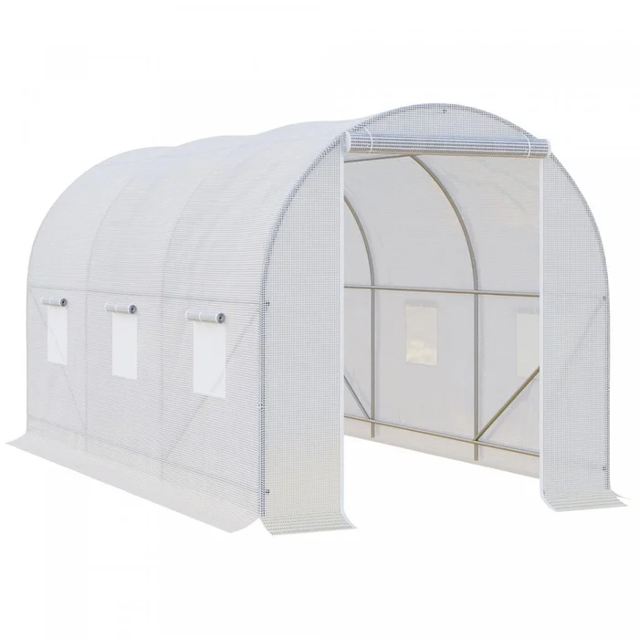 Outsunny 11.5×6.6×6.6ft Walk-in Tunnel Greenhouse Portable Garden Plant Growing Warm House With Door|Outsunny 11.5×6.6×6.6pi Tunnel De Plain-pied Serre De Jardin Portable Plante De Plus En Plus Chaude