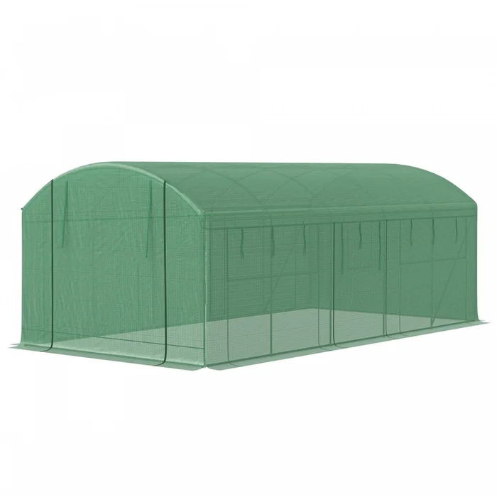 Outsunny 19.5′ X 10′ Tunnel Greenhouse Green House With 3 Roll-up Doors|Outsunny Serre Tunnel 19,5′ X 10′ Avec 3 Portes Enroulables