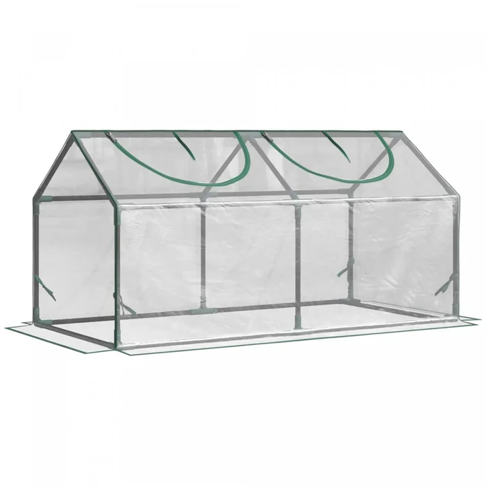Outsunny 47x24x24 Portable Mini Tunnel Greenhouse With 2 Windows, Clear|Outsunny Mini Serre Tunnel Portable Pour Jardin 47 x 24 X 24