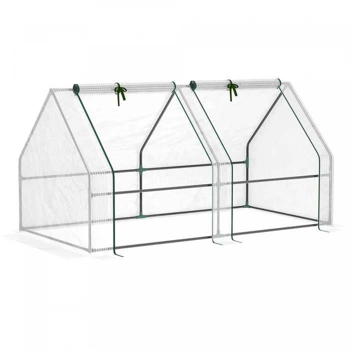 Outsunny 6′ X 3′ X 3′ Portable Tunnel Greenhouse Outdoor Garden Mini With Large Zipper Doors & Water|Outsunny 6′ X 3′ X 3′ Mini-serre Portable Pour Le Jardin Exterieur Avec De Grandes Portes A Fermetur