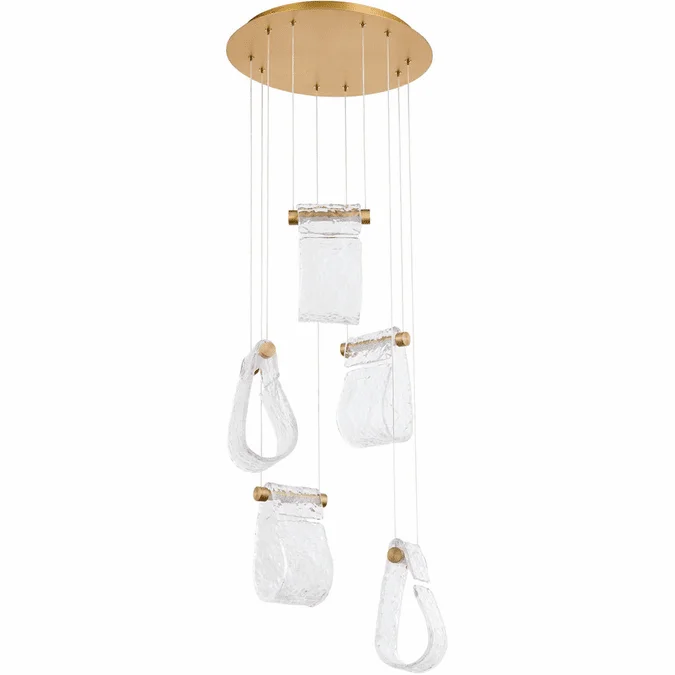 Oxygen 3-6102-40 Veer Contemporary Aged Brass LED Multi Hanging Light Fixture