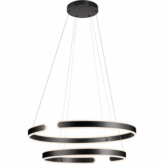 PageOne PP020111-SDG/BK Gianni Contemporary Satin Dark Gray LED Pendant Hanging Light