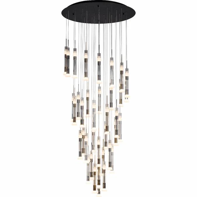 PageOne PP020167-BG/AL/SDG Beam Contemporary Brushed Gold / Brushed Alumnium / Satin Dark-Gray LED Multi Pendant Lighting