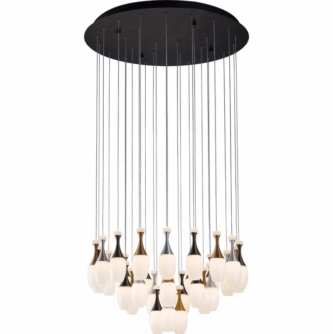 PageOne PP121219-DT/AL/BG La Botella Contemporary Deep Taupe / Brushed Alumnium / Brushed Gold LED Multi Lighting Pendant
