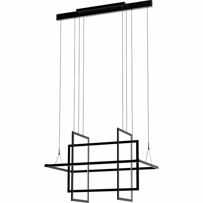 PageOne PP121424-SDG Geometry Contemporary Satin Dark-Gray LED Kitchen Island Light