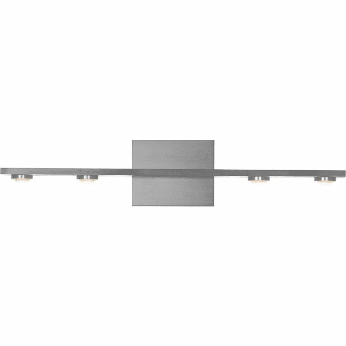PageOne PW131324-AL Aurora Modern Brushed Alumnium LED 4-Light Bath Wall Sconce