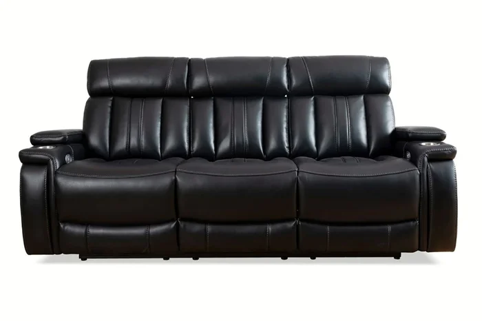 Parker House Royce Power Drop Down Console Sofa in Black MROY#832PH-MID PROMO CODE:UNIV10 for 10% Off